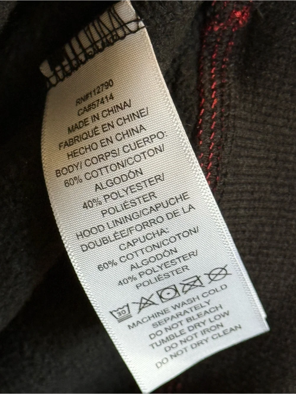 True Religion Black Hoodie with Red Graphic and Sleeve Logo